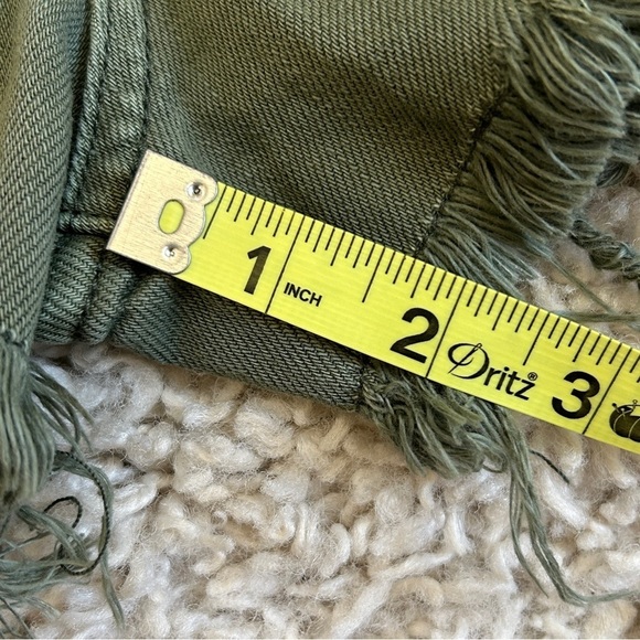 We The Free x Free People Loving Good Vibrations Cut Off Green Jean Shorts, 30 - Picture 15 of 16